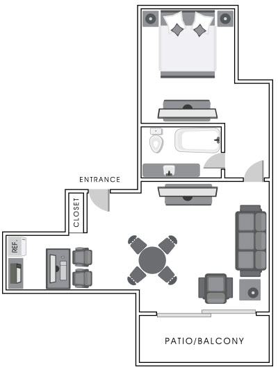 Deluxe Hotel Room Layout