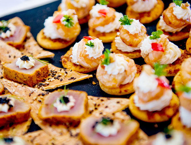 Close up of hors d’oeuvres 