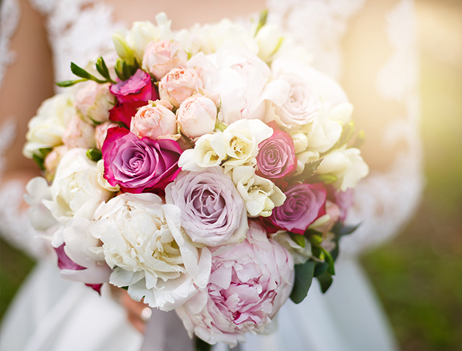 Close up of a wedding bouquet