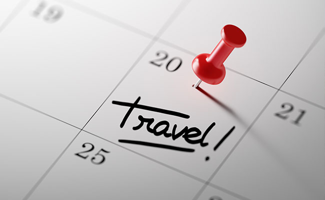 Calendar notation to travel
