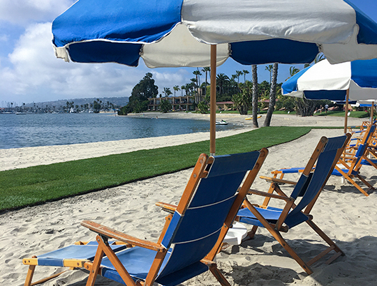 Private Beach Lounge Area overlooking Mission Bay