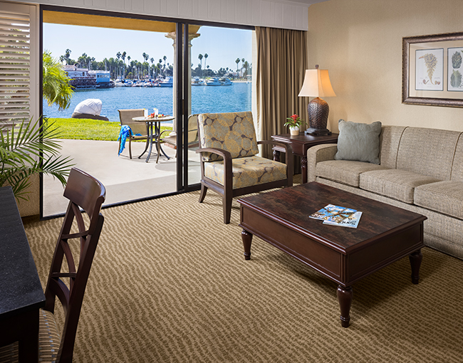 Interior Bayfront Suite looking out on to Mission Bay