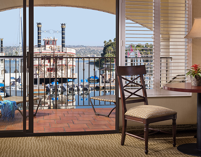 Interior Marina Suite overlooking Mission Bay