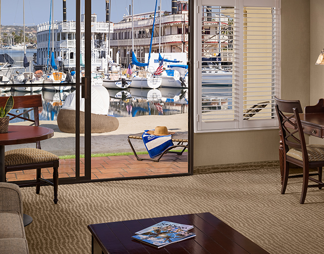 Interior Marina Suite overlooking Mission Bay