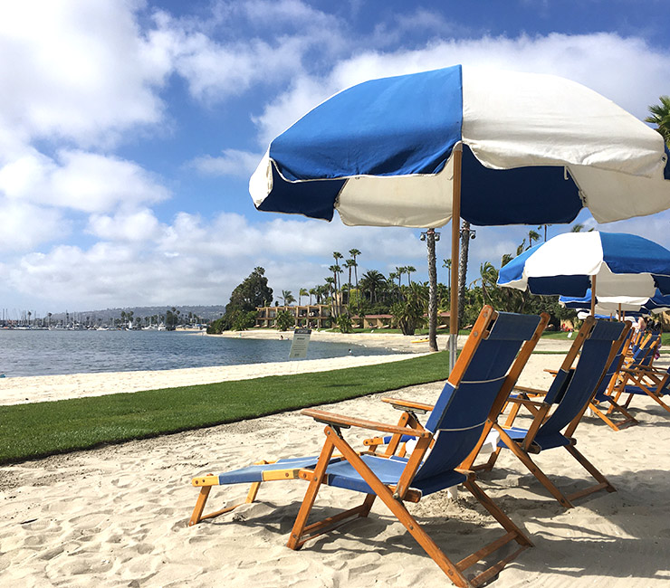 Private Beach Lounge Area overlooking Mission Bay