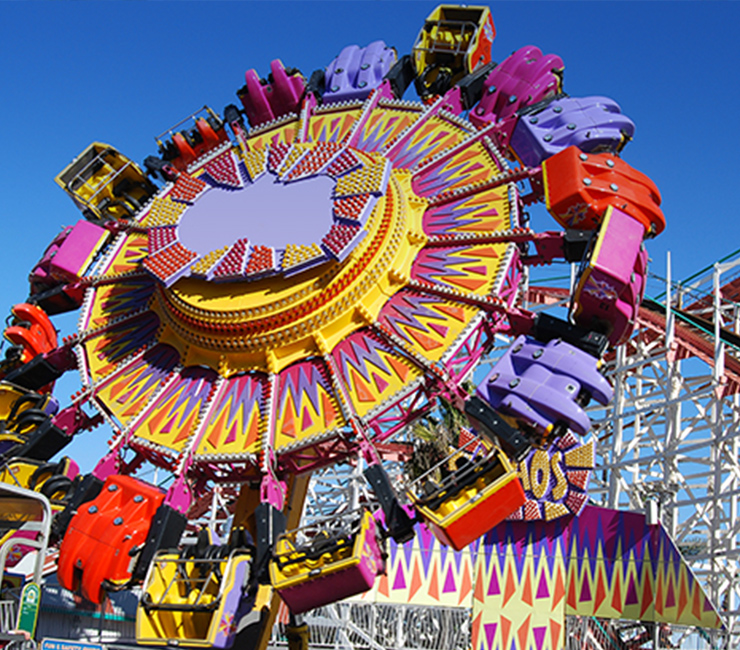 Amusement ride at Belmont Park in Mission Beach located close to the Bahia Resort Hotel in San Diego, CA