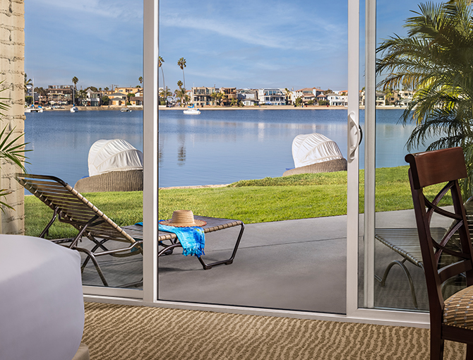 Interior of Bay Front Room overlooking Mission Bay in San Diego