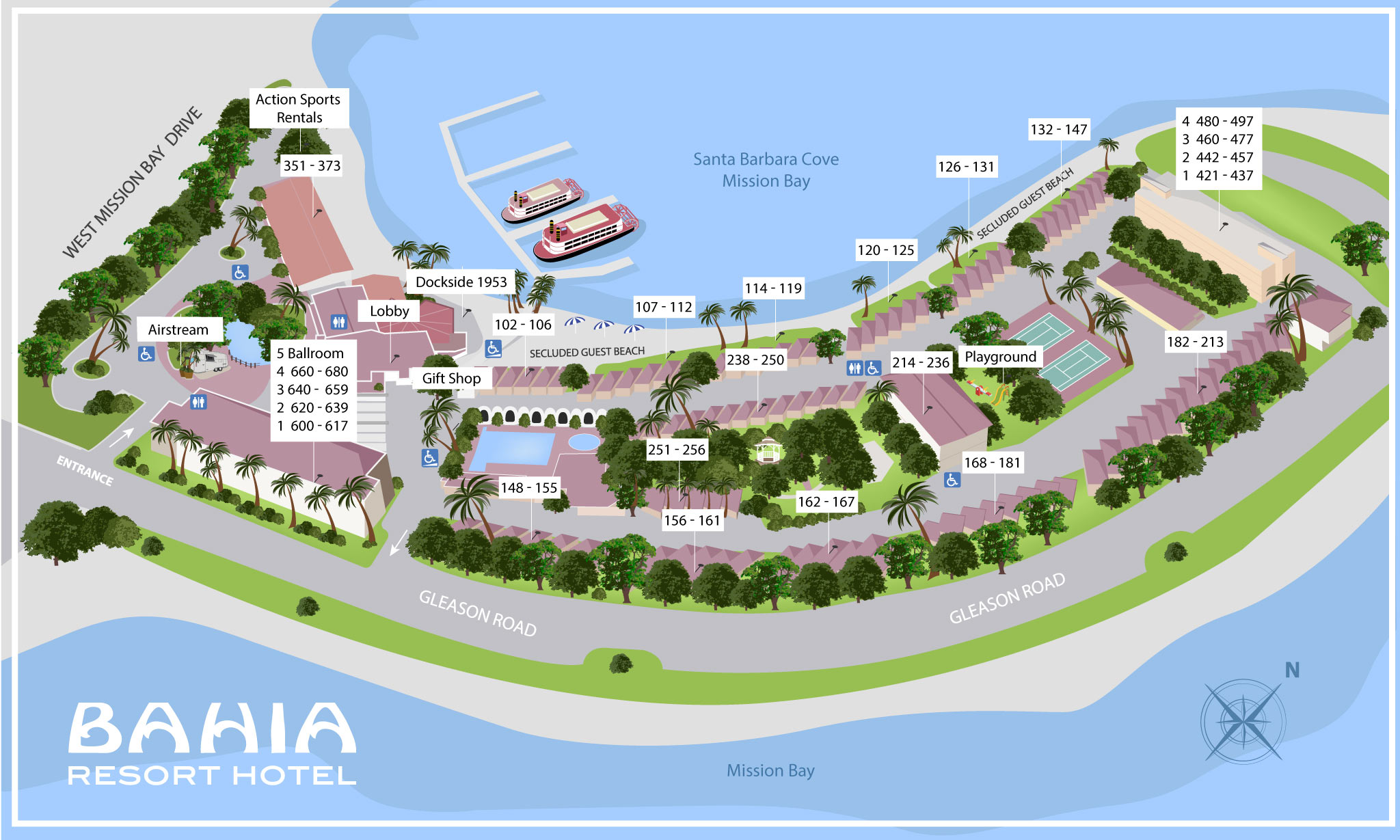 Bahia Resort Hotel Property Map