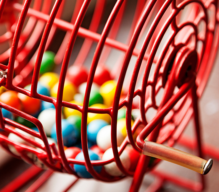 A Bingo cage with Balls at the Bahia Resort Hotel in Mission Bay, San Diego