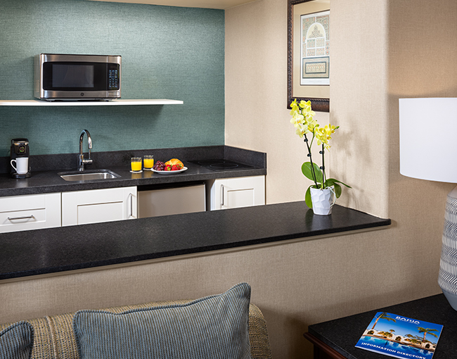 Kitchenette in the Marina Suite at the Bahia Resort Hotel in Mission Beach, San Diego