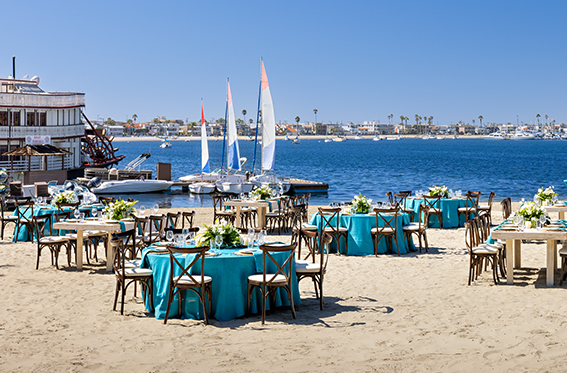 Beach set up at Bahia Resort in San Diego
