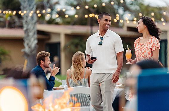Group attending an event on the secluded beach at Bahia Resort, San Diego