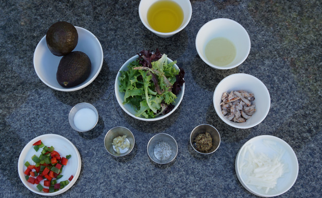 Avocado Salad ingredients