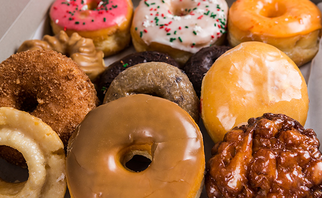 Box of assorted donuts