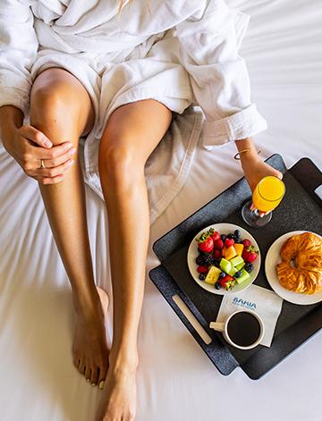 Breakfast in bed at Bahia Resort Hotel in San Diego